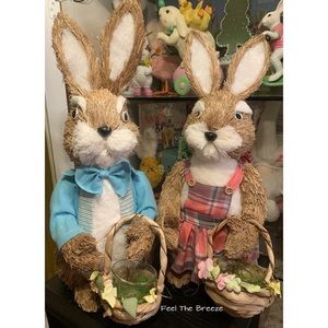 Set of 2 Burton Burton Sisal Bunny Rabbits